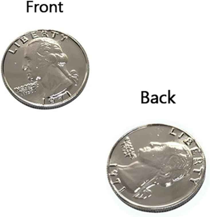 SUMAG 1 Pc Double Sided Quarter Dollar (Heads) Magic Tricks Double Face Coin Magic Accessories Close up Street Illusions Gimmicks for Magicians