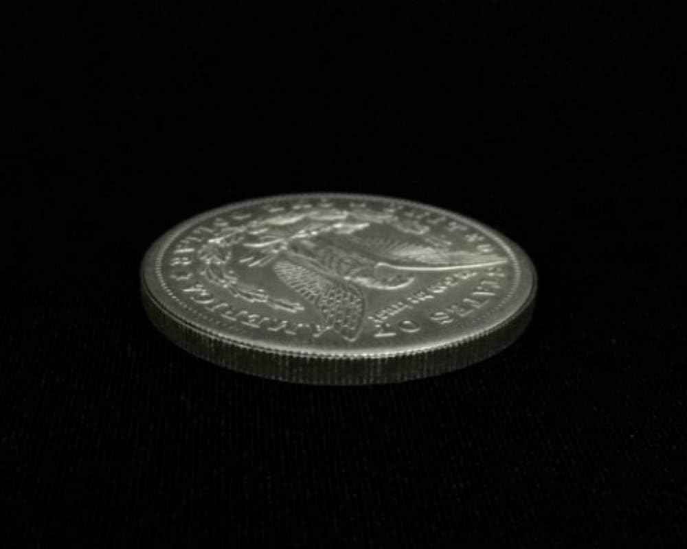 blue-ther Triad Coins (Morgan Gimmick) Magic Tricks Produce Vanish Change Three Coin Magic Close Up Illusions Gimmick Props Mentalism Fun