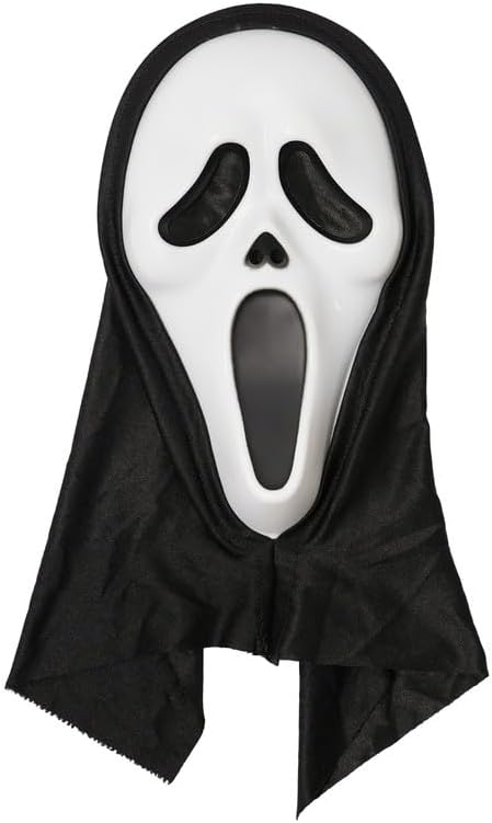 Scary Horror GhostFace Mask with Bloody Toy Knife Halloween Scream Cosplay Costume by SHOMICOBOUTIQUE