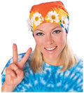 Feeling Groovy Tyedye Hippie Bandana with Daisies by HalloweenStore.com