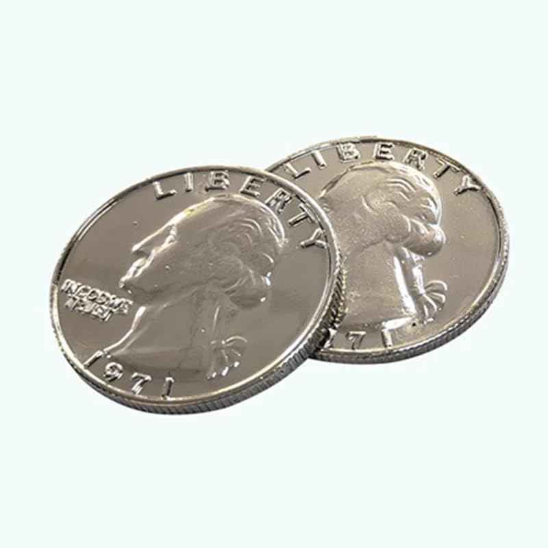SUMAG 1 Pc Double Sided Quarter Dollar (Heads) Magic Tricks Double Face Coin Magic Accessories Close up Street Illusions Gimmicks for Magicians