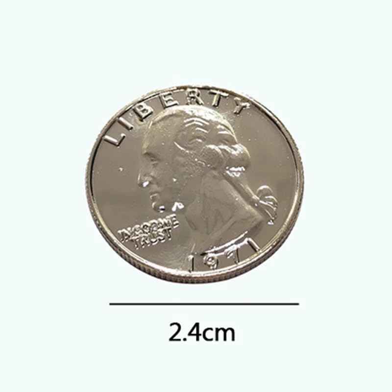 SUMAG 1 Pc Double Sided Quarter Dollar (Heads) Magic Tricks Double Face Coin Magic Accessories Close up Street Illusions Gimmicks for Magicians