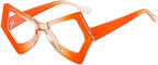 Vintage Polygon Irregular Cat Eye Adult Clear Blue Light Blocking Glasses by HalloweenStore.com