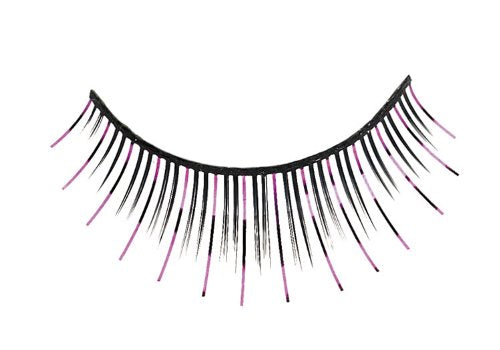 Black and Purple Fake Eyelashes with Adhesive by HalloweenStore.com