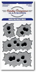 Hardley-Dangerous lllusions 4 Rapid Fire Bullet Holes Stickers by HalloweenStore.com