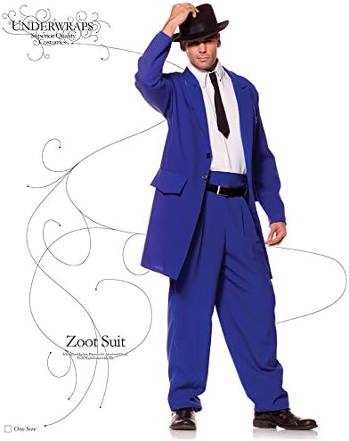Men's Mobster Blue Zoot Suit Adult Costume by HalloweenStore.com