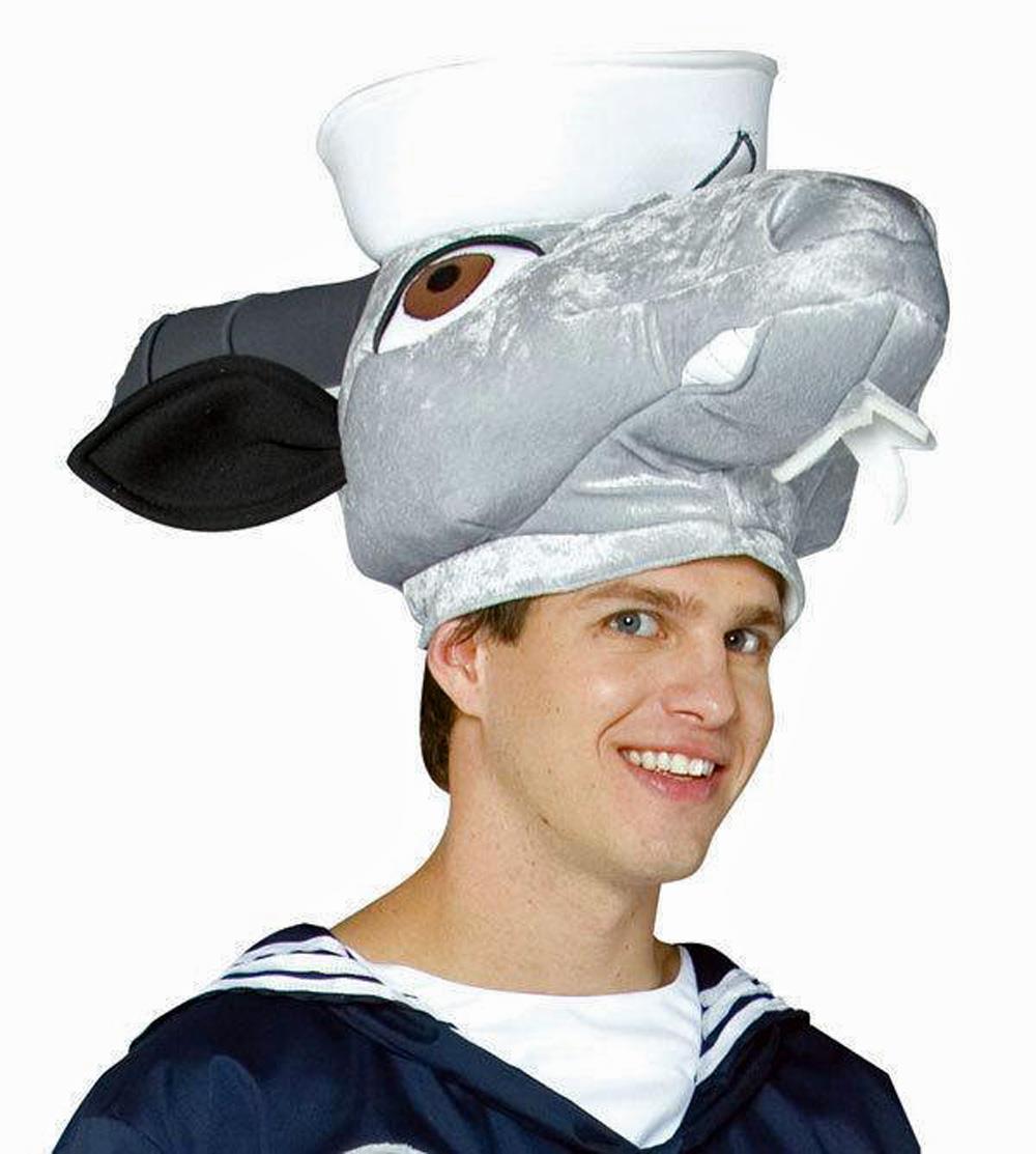 Navy Goat Hat Head Piece Military Mascot Adult by HalloweenStore.com