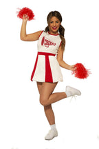 Red and White Cheerleader Adult Woman's Costume Standard by HalloweenStore.com