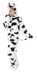 Cow Farm Animal Pajama Adult Costume Jumpsuit with Hood Size Small/Medium by HalloweenStore.com