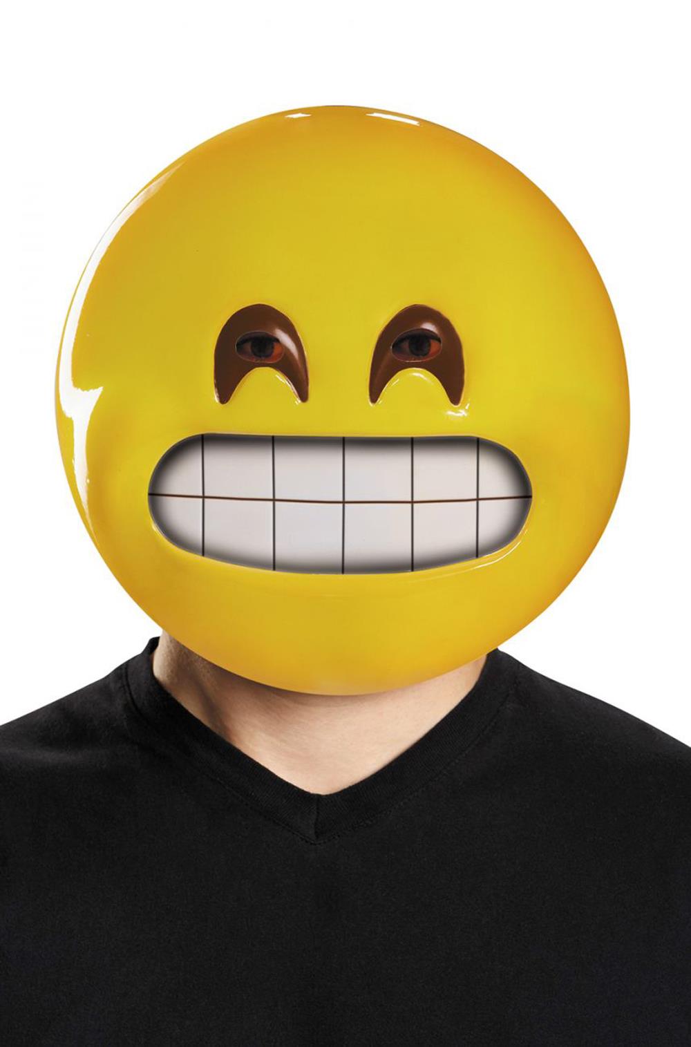 Grin Smiley Face Emoticon Emoji Adult Mask by HalloweenStore.com