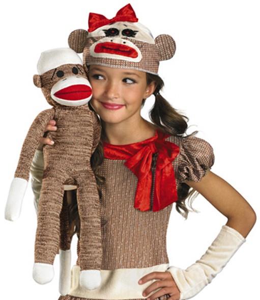 Sock Monkey Girl Child Costume Size Small 4-6 by HalloweenStore.com