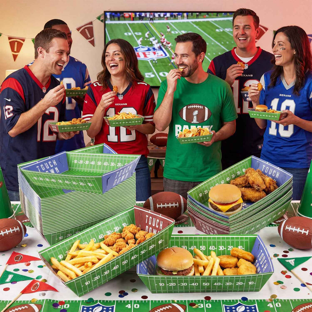 Gift for Her/Him 50pcs Football Party Supplies, Football Paper Trays, Soccer Party Essentials, Football Theme Party Favors for Gameday, Carnivals, Birthday, Sport, Party Decor- Party And Event Supplies, Party Small Gifts, Multi-item Party Gift