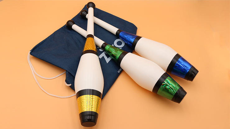 Juggling Set (3 Decorated Clubs) Assorted Colors by Zyko by Murphy's Magic Supplies, Inc.