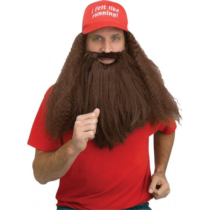 I Felt Like Running! Forrest Gump Hat with Attached Hair and Beard by HalloweenStore.com