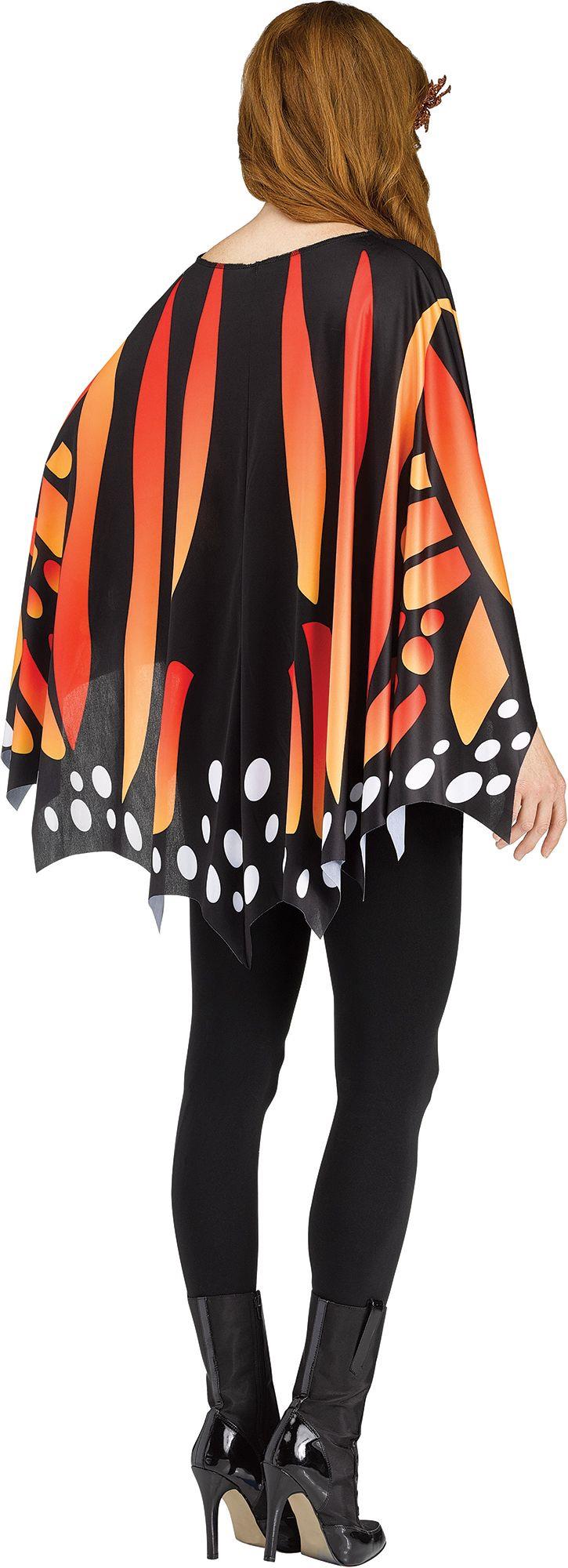 Monarch Butterfly Orange Poncho Women's Costume Accessory by HalloweenStore.com