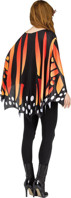Monarch Butterfly Orange Poncho Women's Costume Accessory by HalloweenStore.com