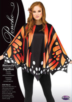 Monarch Butterfly Orange Poncho Women's Costume Accessory by HalloweenStore.com