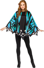 Teal Butterfly Poncho Women's Costume Accessory by HalloweenStore.com