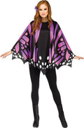 Purple Butterfly Poncho Women's Costume Accessory by HalloweenStore.com