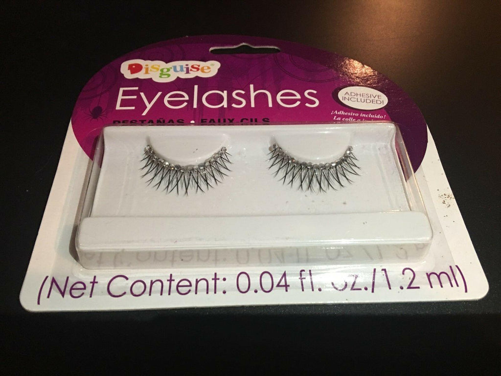 Rhinestone Glitter False Fake Eyelashes by HalloweenStore.com