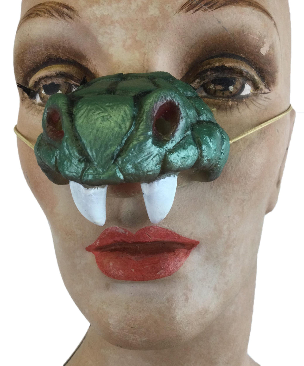 Cobra Snake Nose with Fangs Costume Accessory on an Elastic Band by HalloweenStore.com