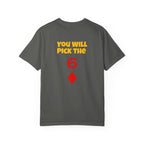 Magic Trick T-Shirt — “You Will Pick the 6” Card Trick Tee by Printify