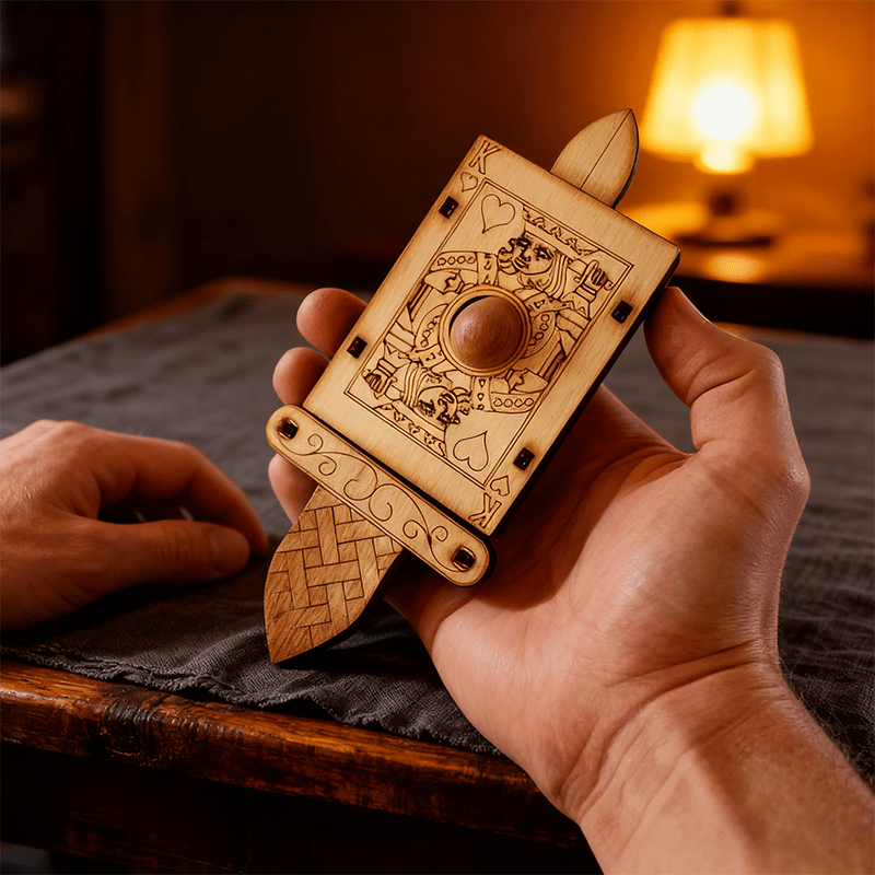 Set of 4 Handmade Wooden Finger Threading Magic Kits - 3D Wooden Magic Box, Visual Magic Design, Perfect for Personal Hobbies And Party Gatherings, Unique And Creative Gifts for Christmas And Birthdays