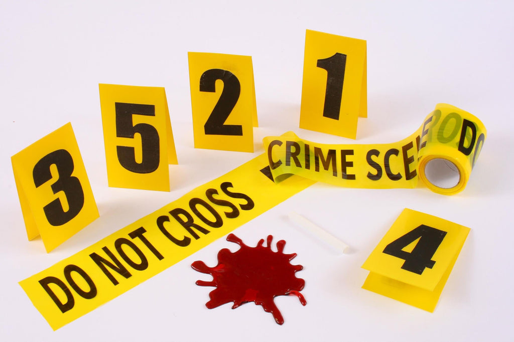 Crime Scene Do Not Cross Tape Kit Halloween Decorations by HalloweenStore.com