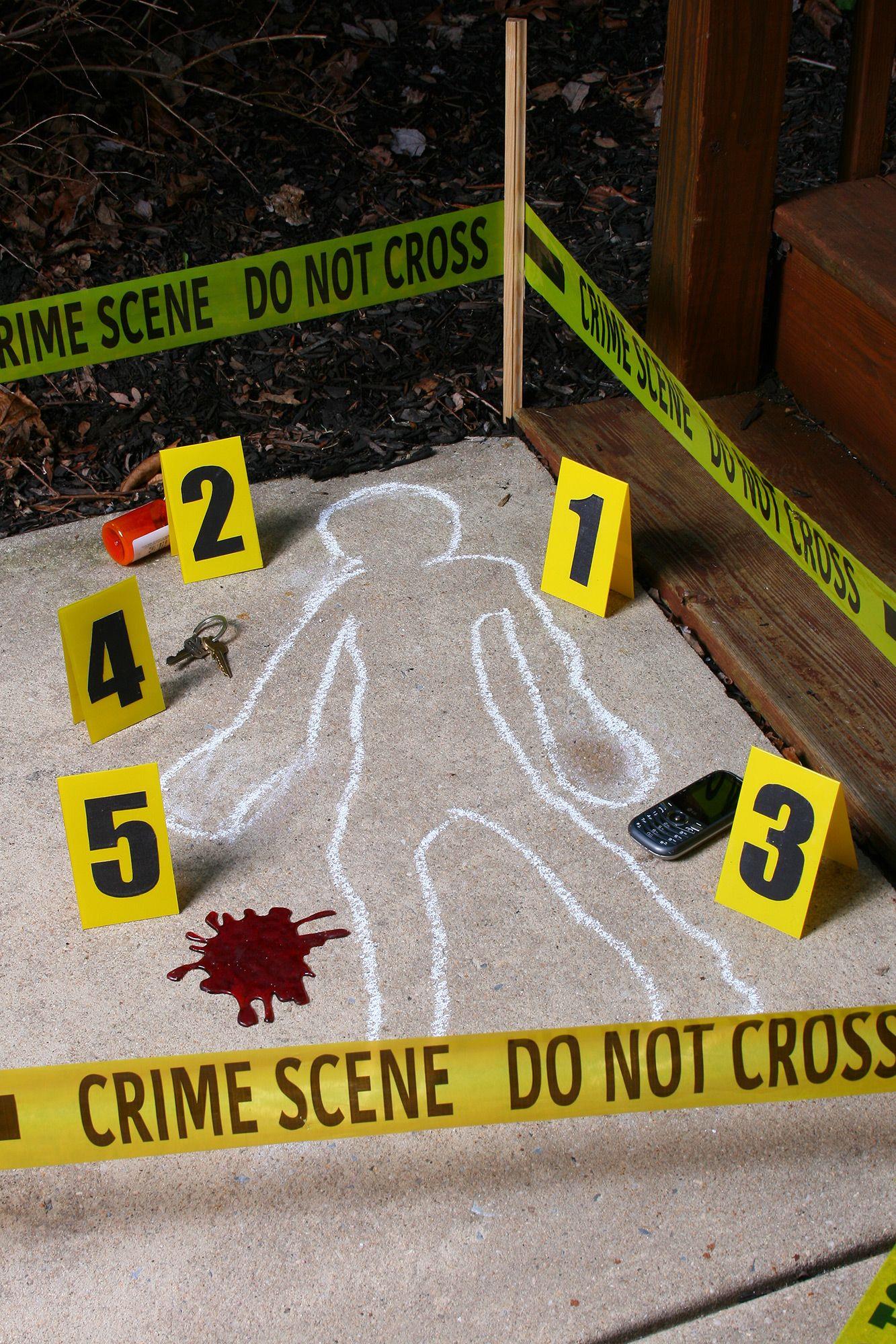 Crime Scene Do Not Cross Tape Kit Halloween Decorations by HalloweenStore.com