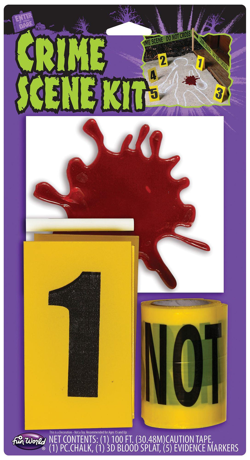 Crime Scene Do Not Cross Tape Kit Halloween Decorations by HalloweenStore.com