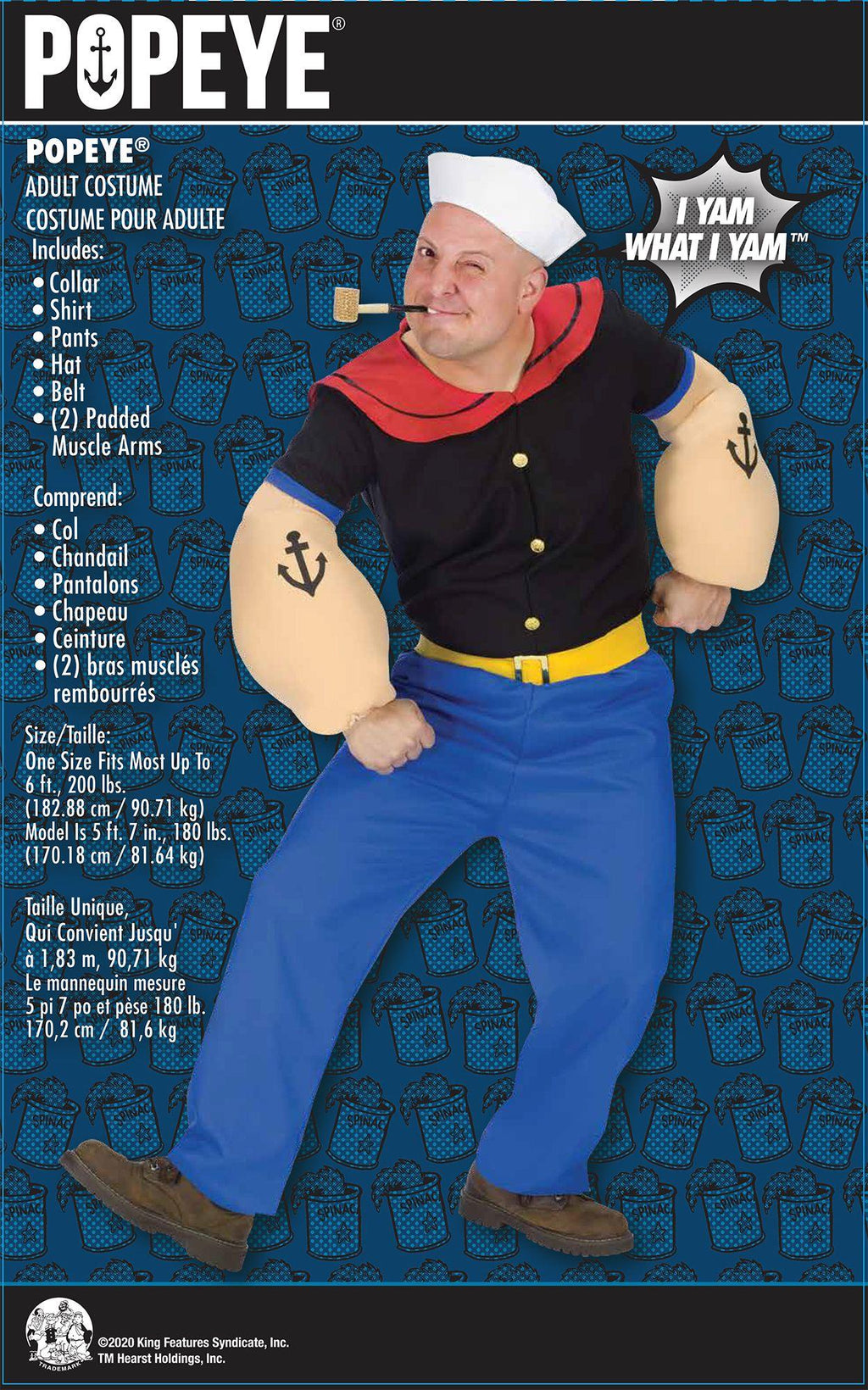 Popeye Sailor Man Adult Mens Costume by HalloweenStore.com