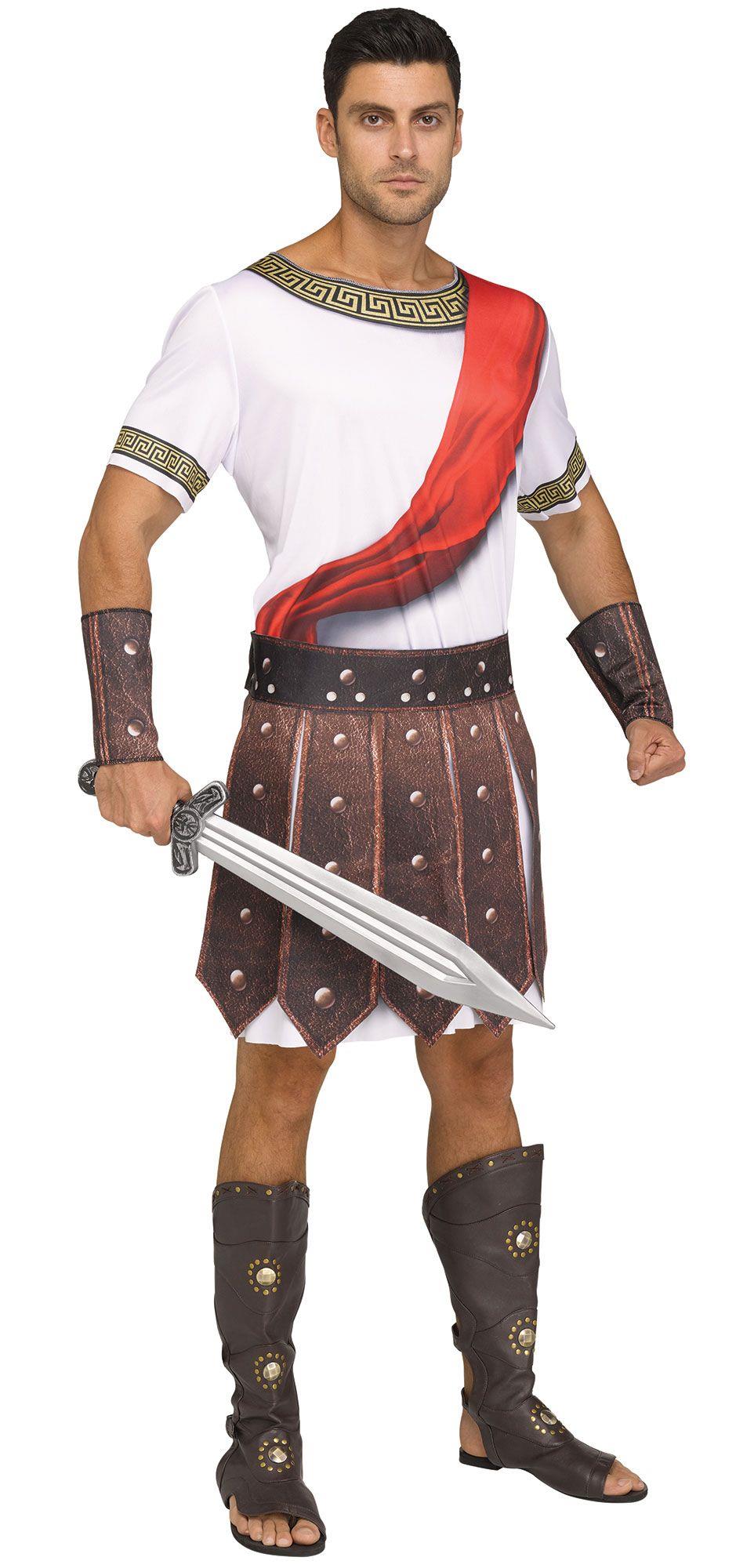 Roman Caesar Gladiator Tunic Adult Costume by HalloweenStore.com