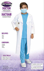 Doctor Child Surgeon Costume Lab Coat Size Small 4-6 by HalloweenStore.com