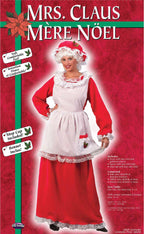 Mrs. Clause Christmas Santa Red Dress and Apron Adult Costume by HalloweenStore.com