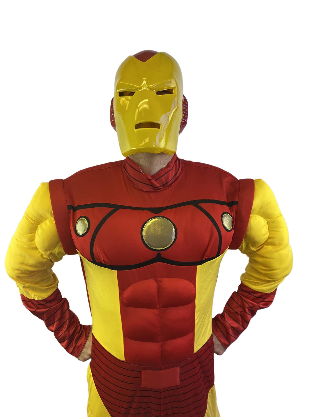Iron Man Deluxe Muscle Chest Comic Book Adult Costume by HalloweenStore.com