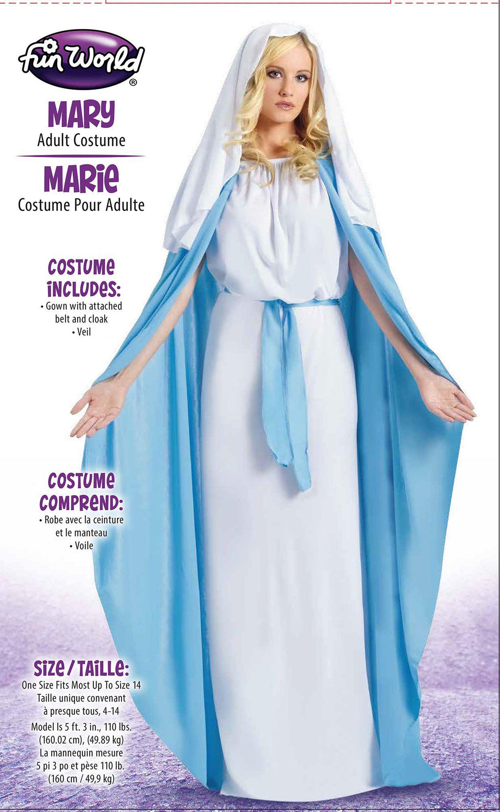Virgin Mary Standard Size Robe Biblical Costume by HalloweenStore.com