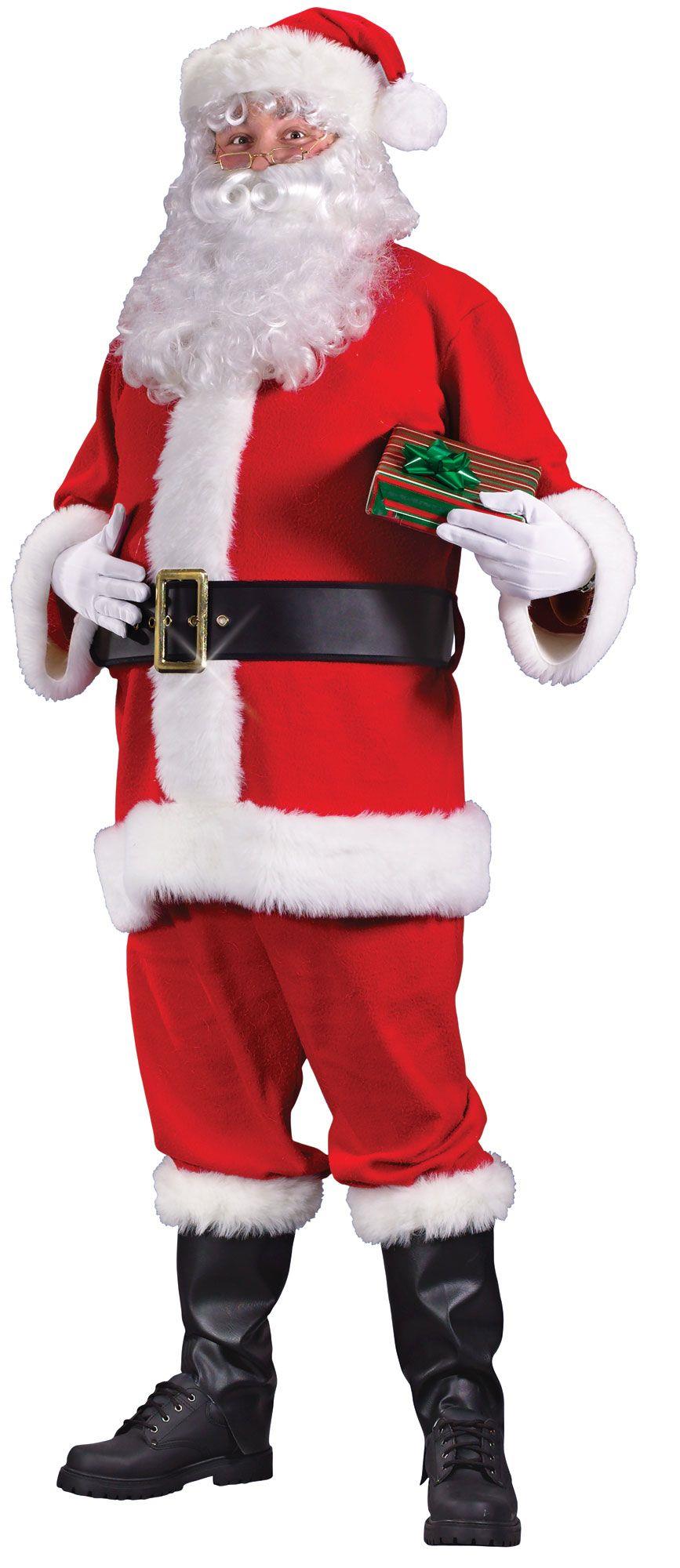 Flannel Santa Claus Suit Costume Plus Size 50-54 by HalloweenStore.com
