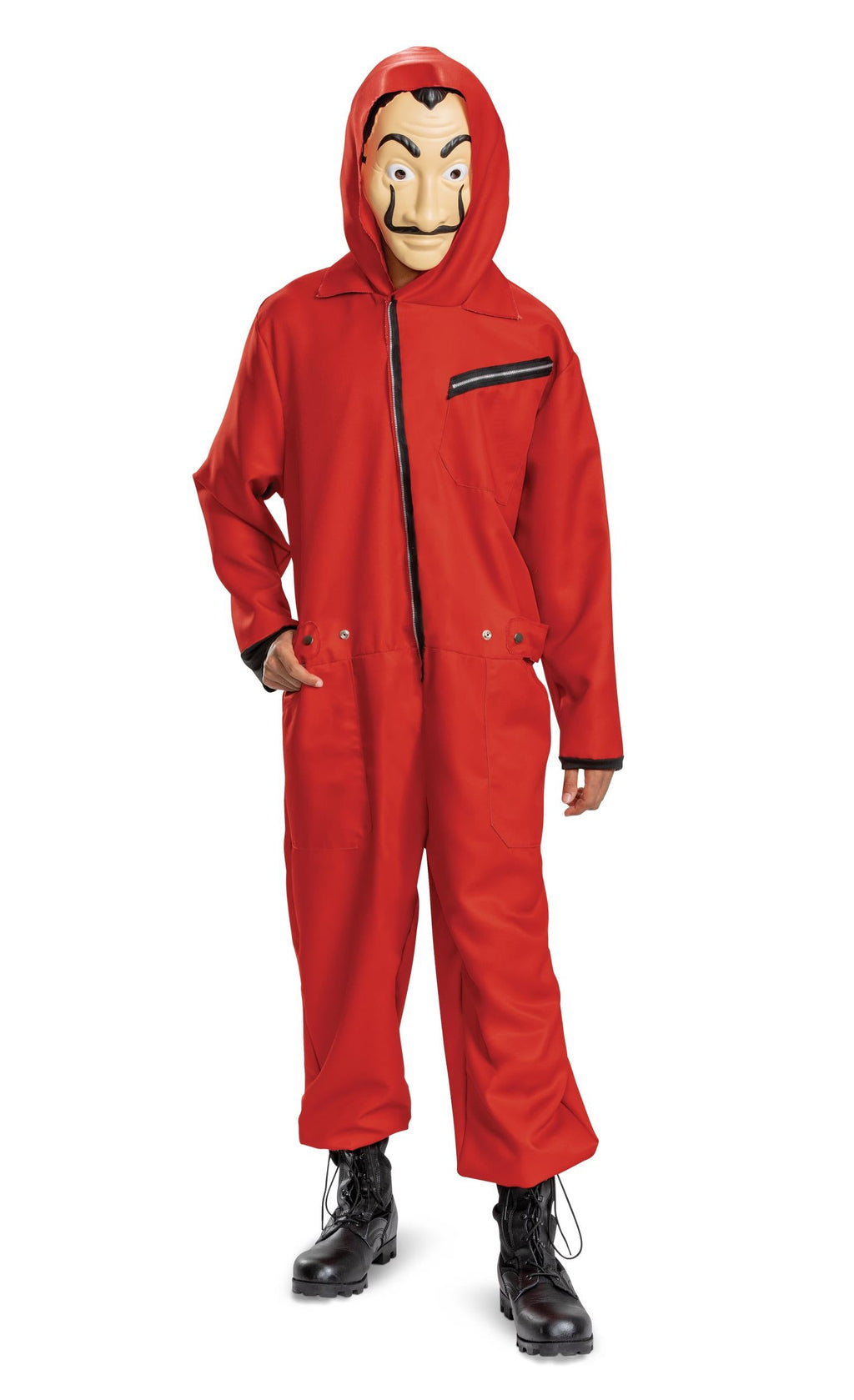 Money Heist Salvador Dali Adult Jumpsuit Deluxe Adult Costume Medium 38-40 by HalloweenStore.com