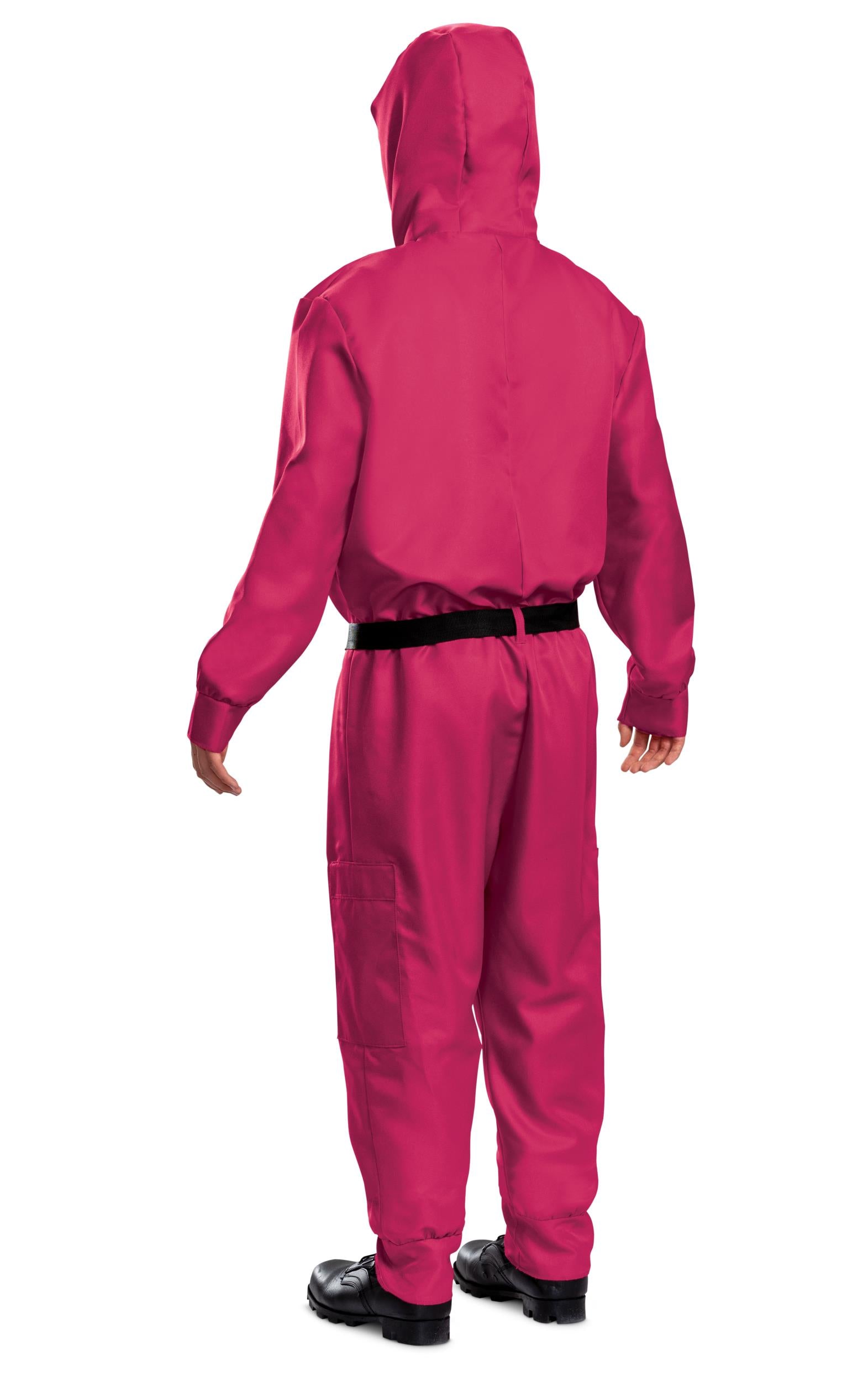 Squid Games Triangle Guard Jumpsuit and Mask Costume Adult Large/X-Large by HalloweenStore.com