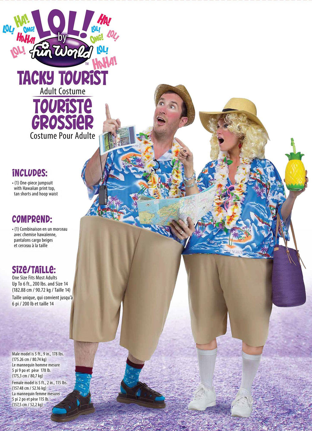 Tacky Tourist Funny Adult Unisex Couples Costume by HalloweenStore.com