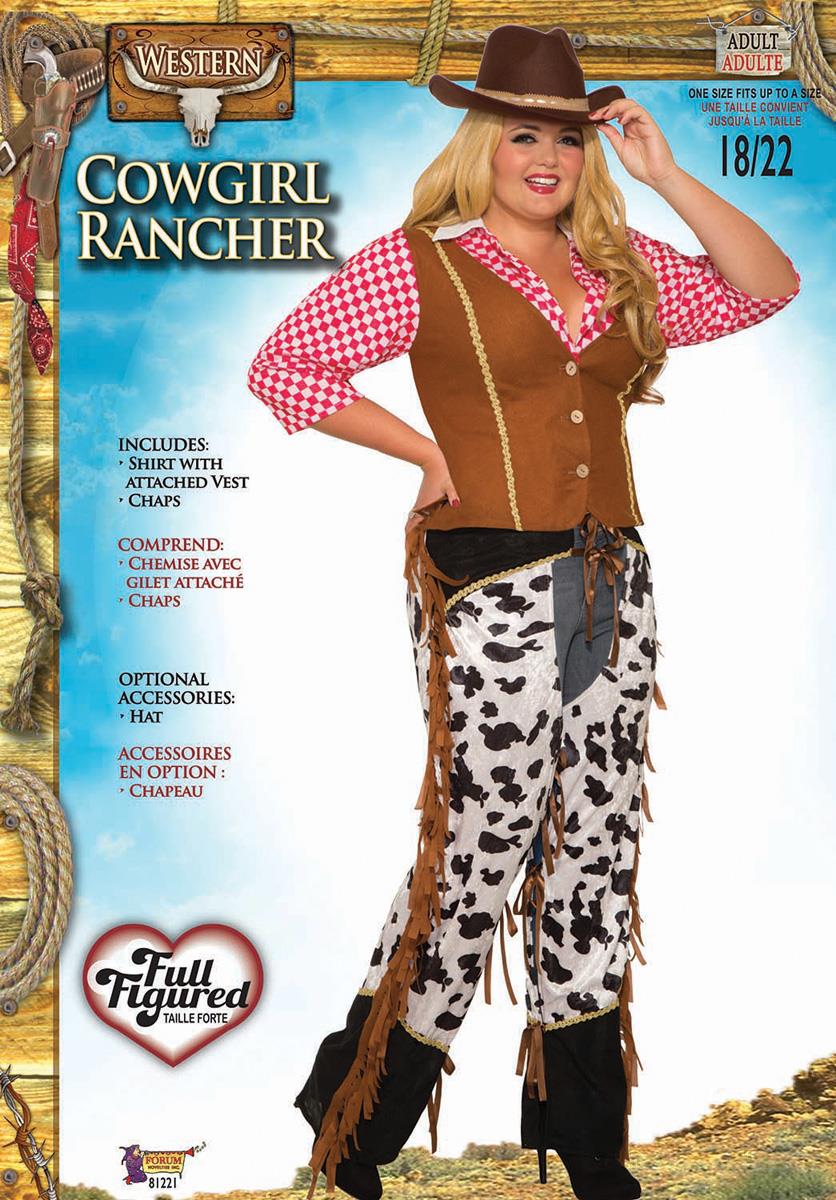 Cowgirl Ranger Plus Size Adult Costume Western Vest and Chaps by HalloweenStore.com