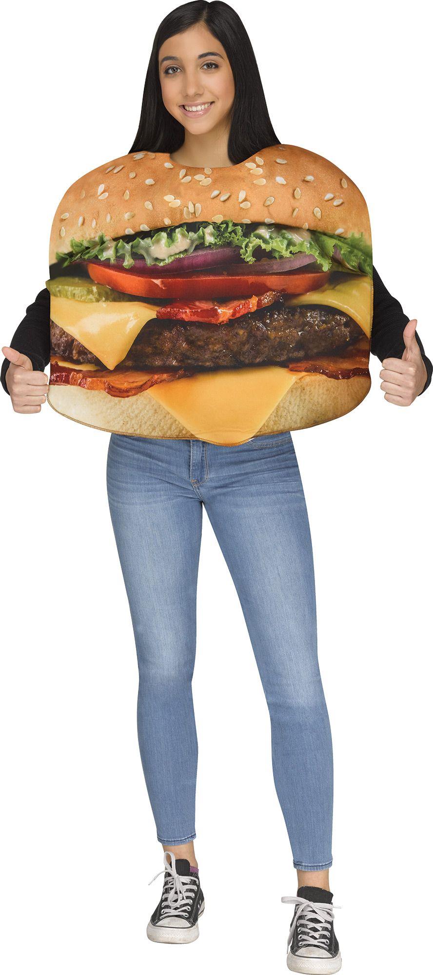 Festive Screen Print Cheese Burger Hamburger Child American Food Costume by HalloweenStore.com