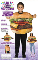 Festive Screen Print Cheese Burger Hamburger Child American Food Costume by HalloweenStore.com