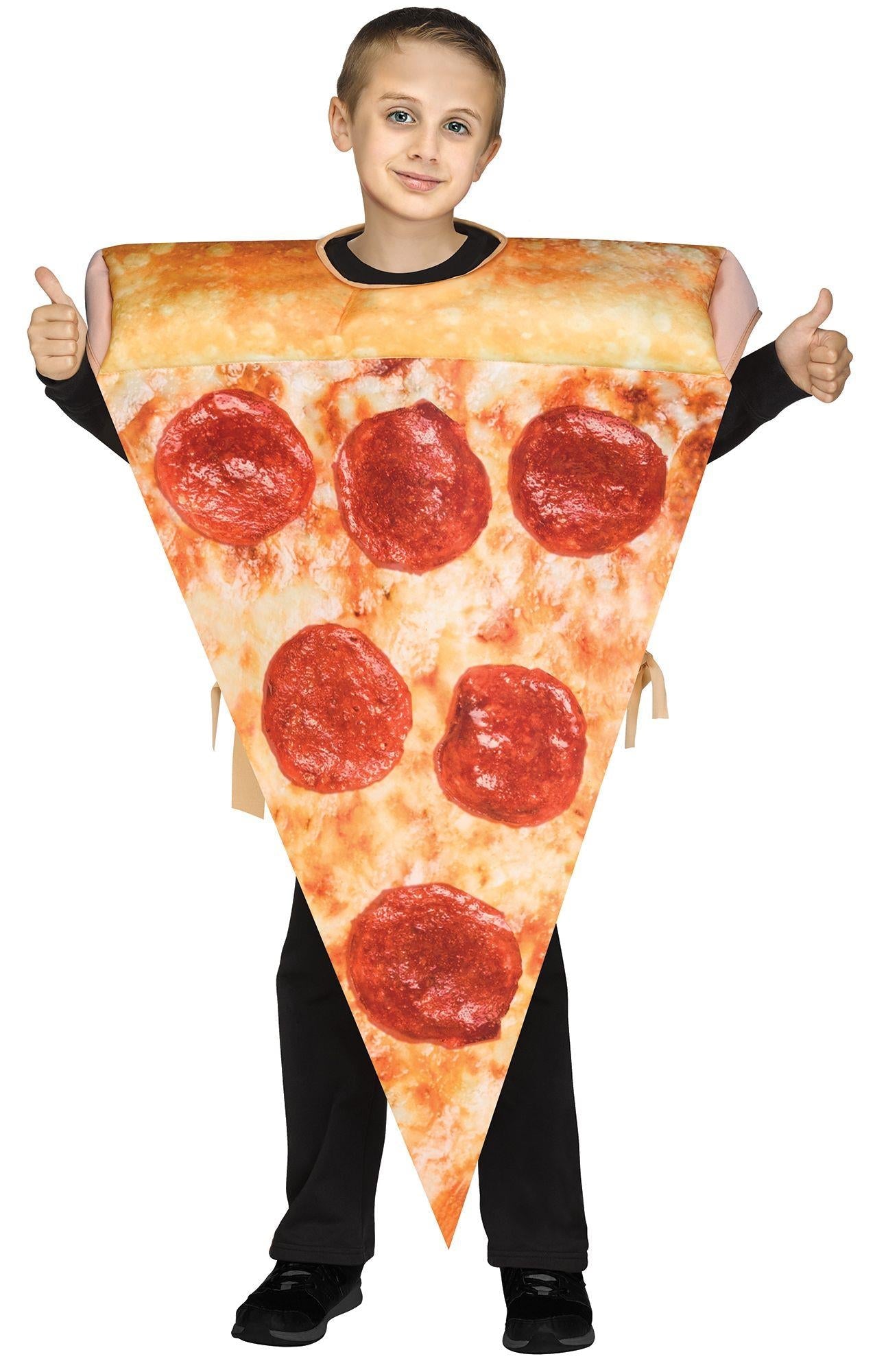 Festive Screen Print Pizza Child American Food Costume by HalloweenStore.com