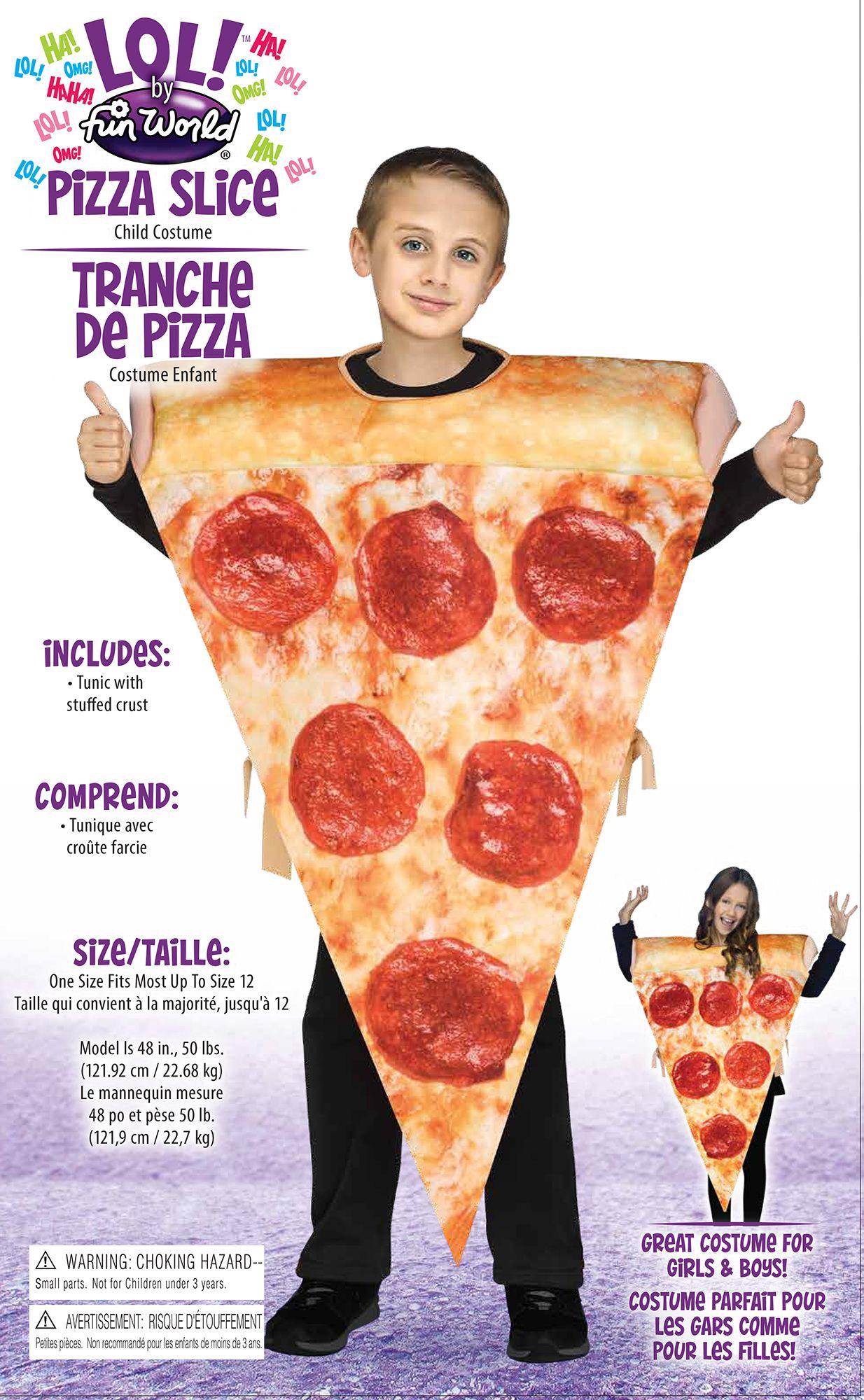Festive Screen Print Pizza Child American Food Costume by HalloweenStore.com