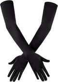 Black 20.5" Opera Length 1920's Evening Party Elbow Gloves by HalloweenStore.com