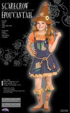 Cute Scarecrow Child Costume Size Medium 8-10 by HalloweenStore.com