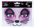 Glittered Rhinestone Cat Face Design Art Self Adhesive Stickers Decor Makeup by HalloweenStore.com