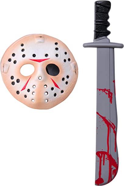 Friday the 13th Jason Mask & Machete Costume Accessory Set by HalloweenStore.com