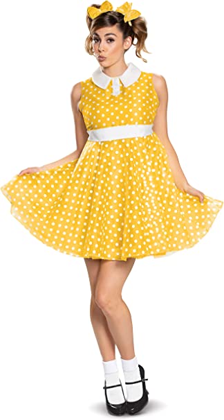 Gabby Yellow Polka Dot 50's Dress Toy Story Adult Halloween Costume Large 12-14 by HalloweenStore.com